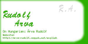 rudolf arva business card